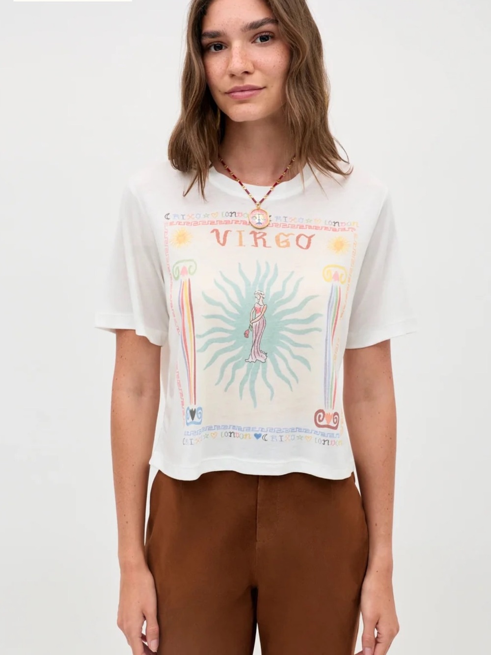 RIXO RIA Hand Painted Zodiac T-shirt Leo Size XS 4